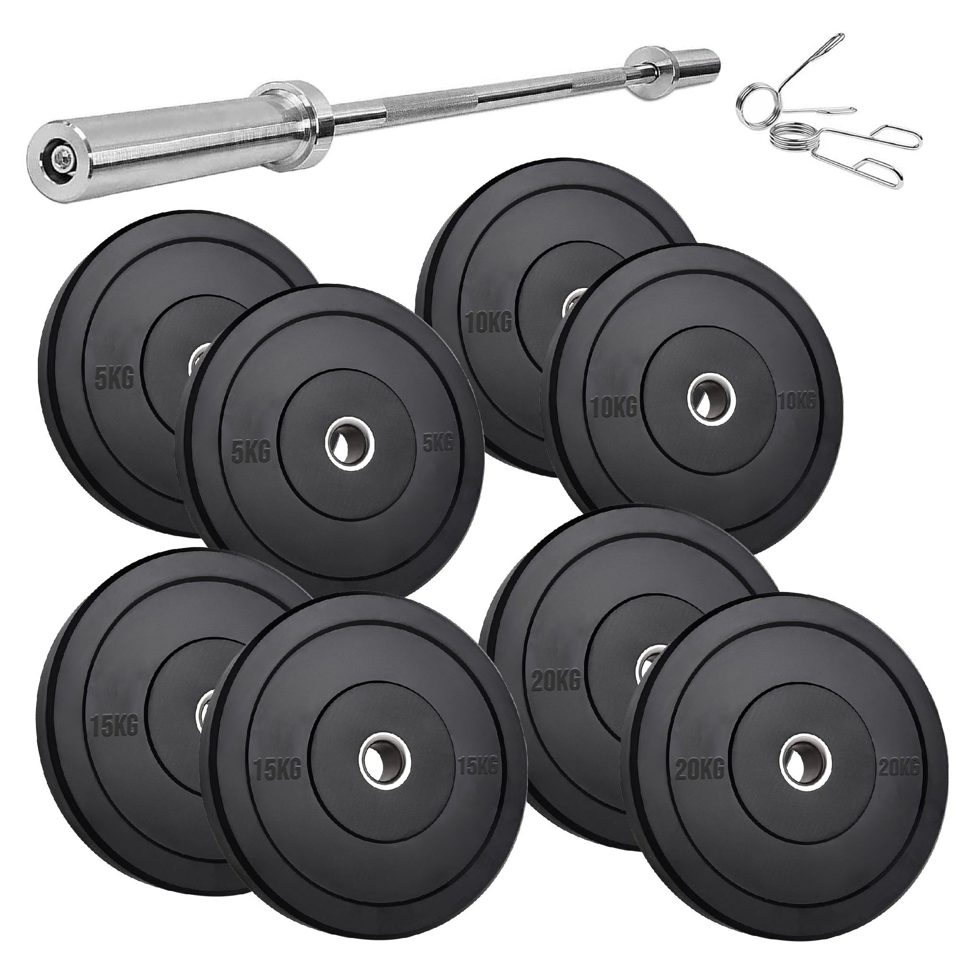 Heavy‑Duty Olympic Bumper Plates – Durable Rubber Weight Plates, Cast Iron Core, Shock‑Absorbing Design, Strength Training & Weightlifting, Home Gym
