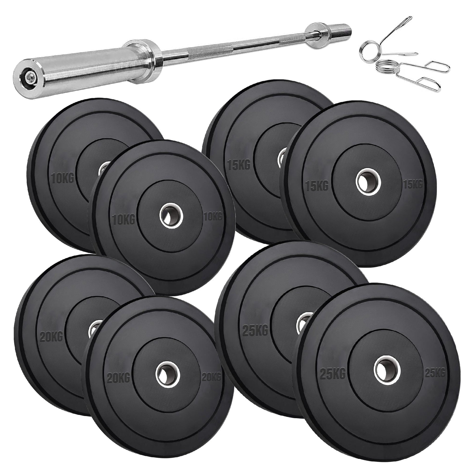 Heavy‑Duty Olympic Bumper Plates – Durable Rubber Weight Plates, Cast Iron Core, Shock‑Absorbing Design, Strength Training & Weightlifting, Home Gym