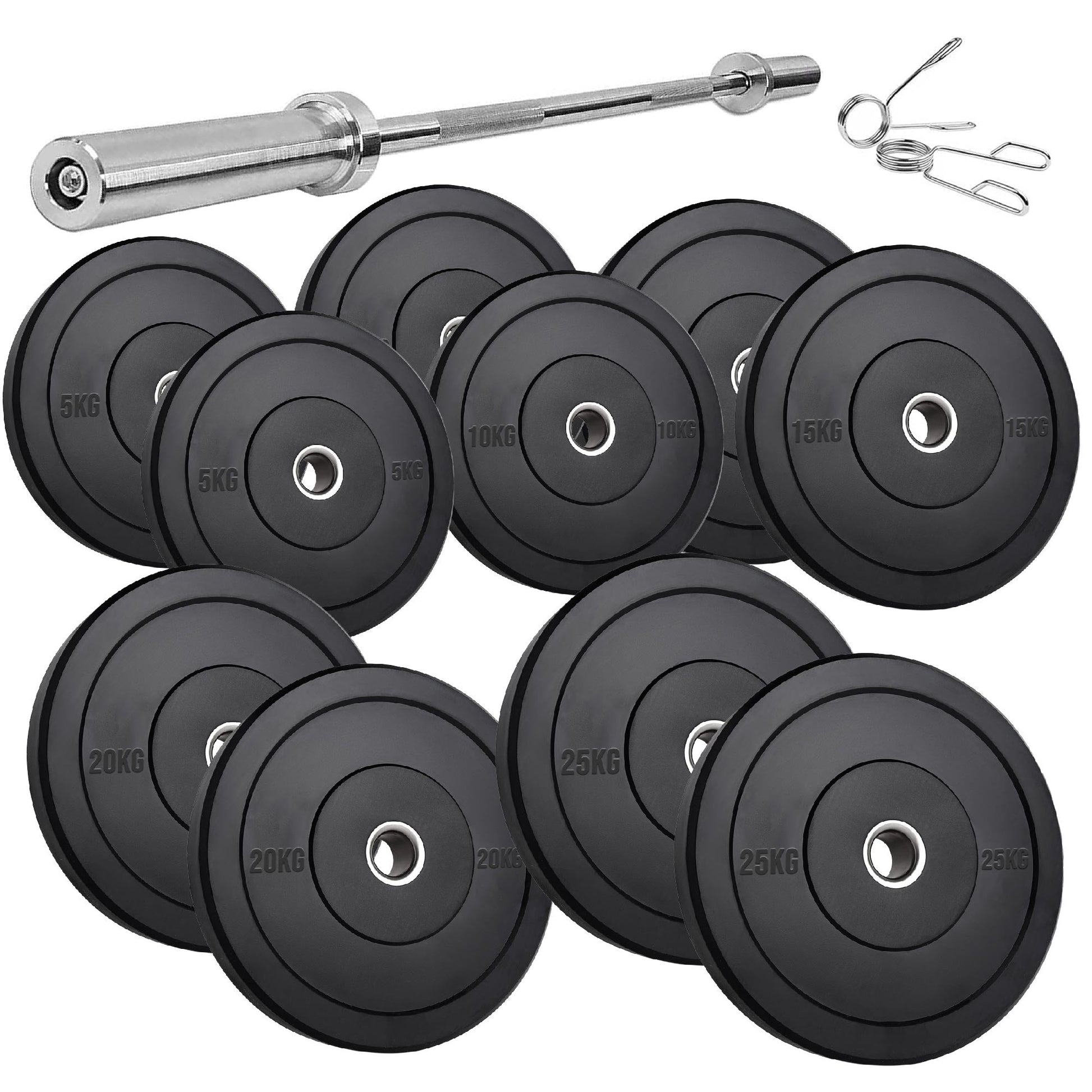 Heavy‑Duty Olympic Bumper Plates – Durable Rubber Weight Plates, Cast Iron Core, Shock‑Absorbing Design, Strength Training & Weightlifting, Home Gym