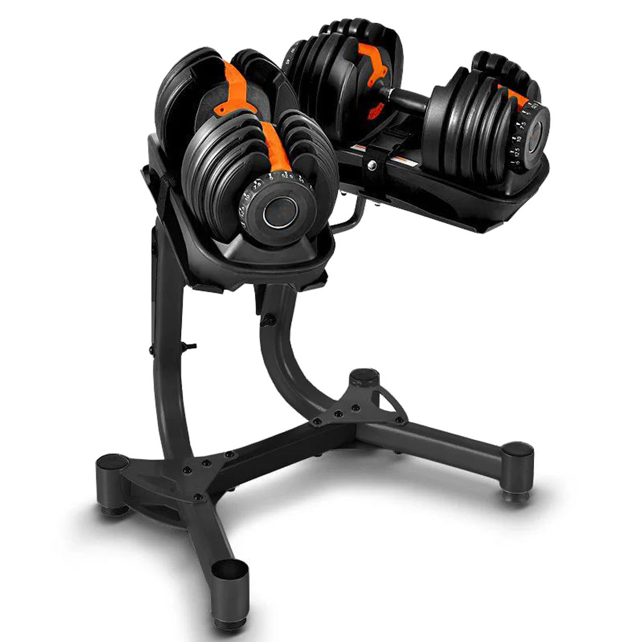 Adjustable Dumbbell Stand & Optional 24 kg / 40 kg Dial-Weight Dumbbells – Steel Space‑Saving Rack for Home Gym Strength Training