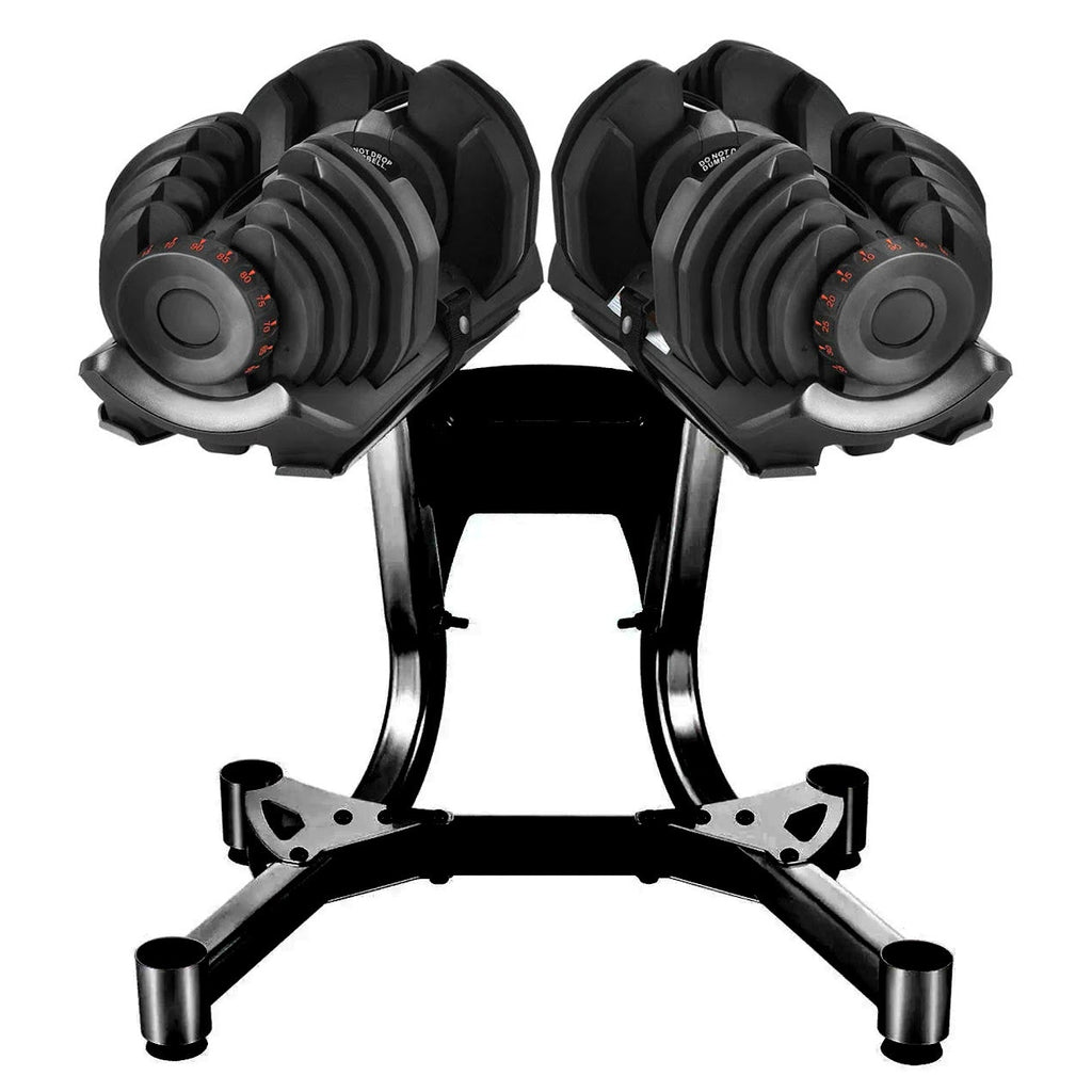 Adjustable Dumbbell Stand & Optional 24 kg / 40 kg Dial-Weight Dumbbells – Steel Space‑Saving Rack for Home Gym Strength Training
