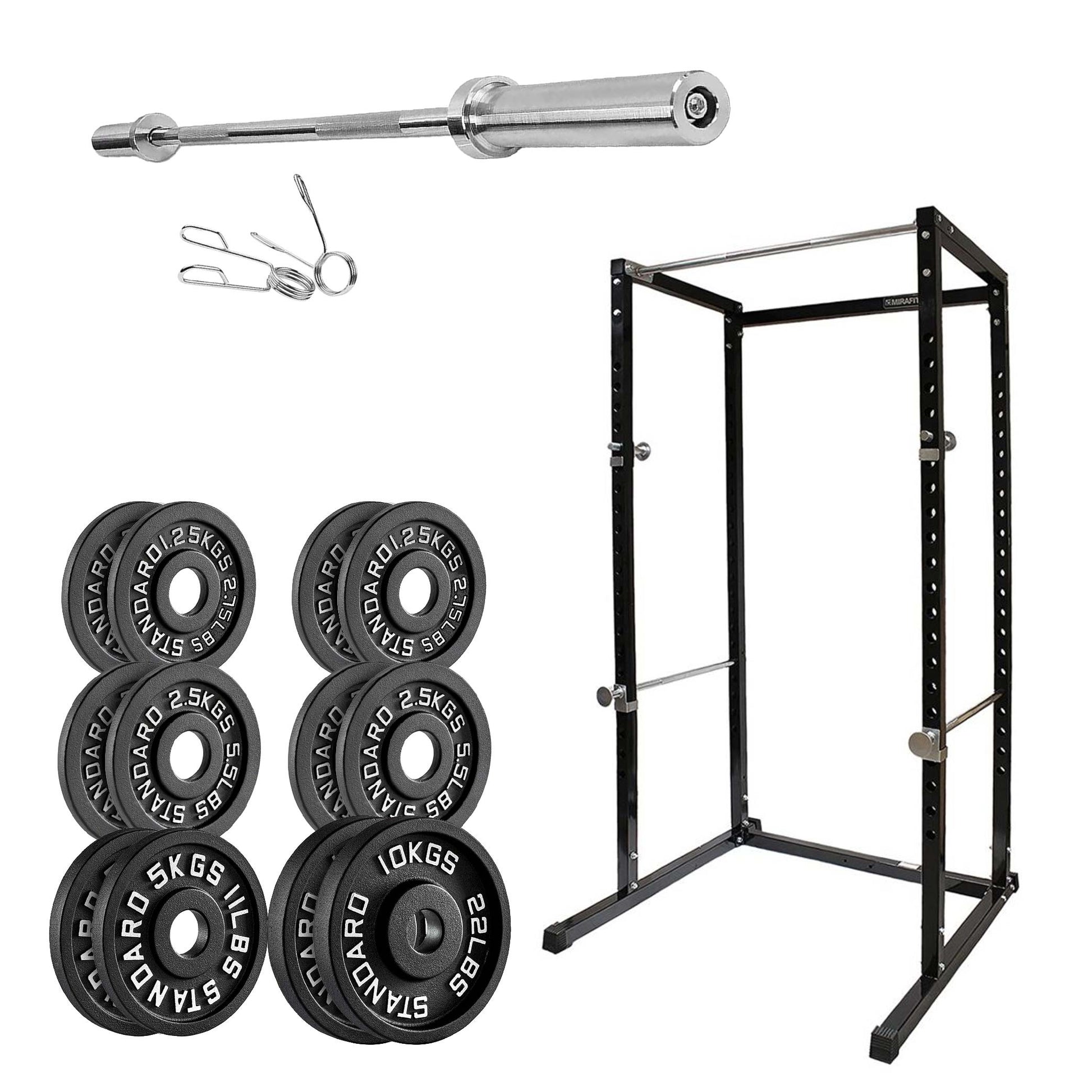 Adjustable Heavy‑Duty G100 Power Rack Squat Cage with Pull‑Up Bar – Steel Frame, Multi‑Positional J‑Hooks, Compact Strength Training for Home Gym