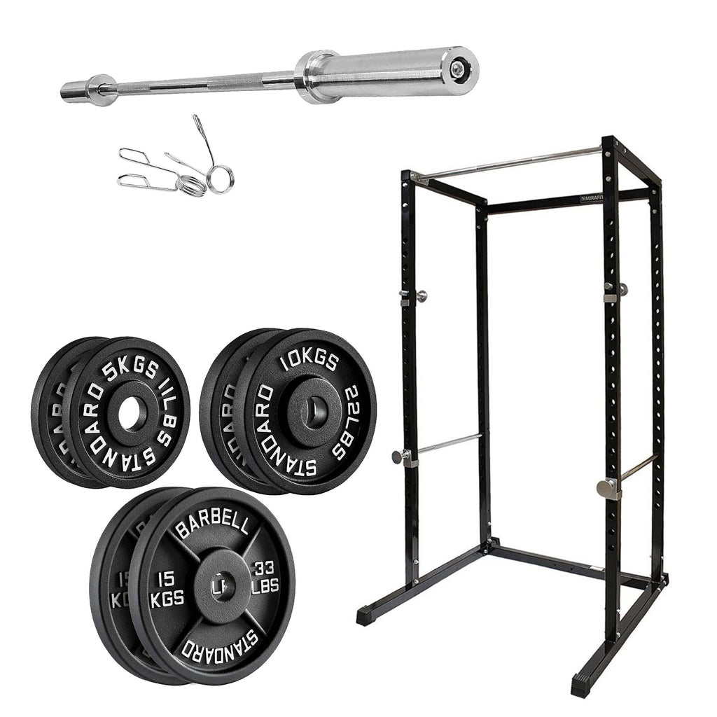 Adjustable Heavy‑Duty G100 Power Rack Squat Cage with Pull‑Up Bar – Steel Frame, Multi‑Positional J‑Hooks, Compact Strength Training for Home Gym