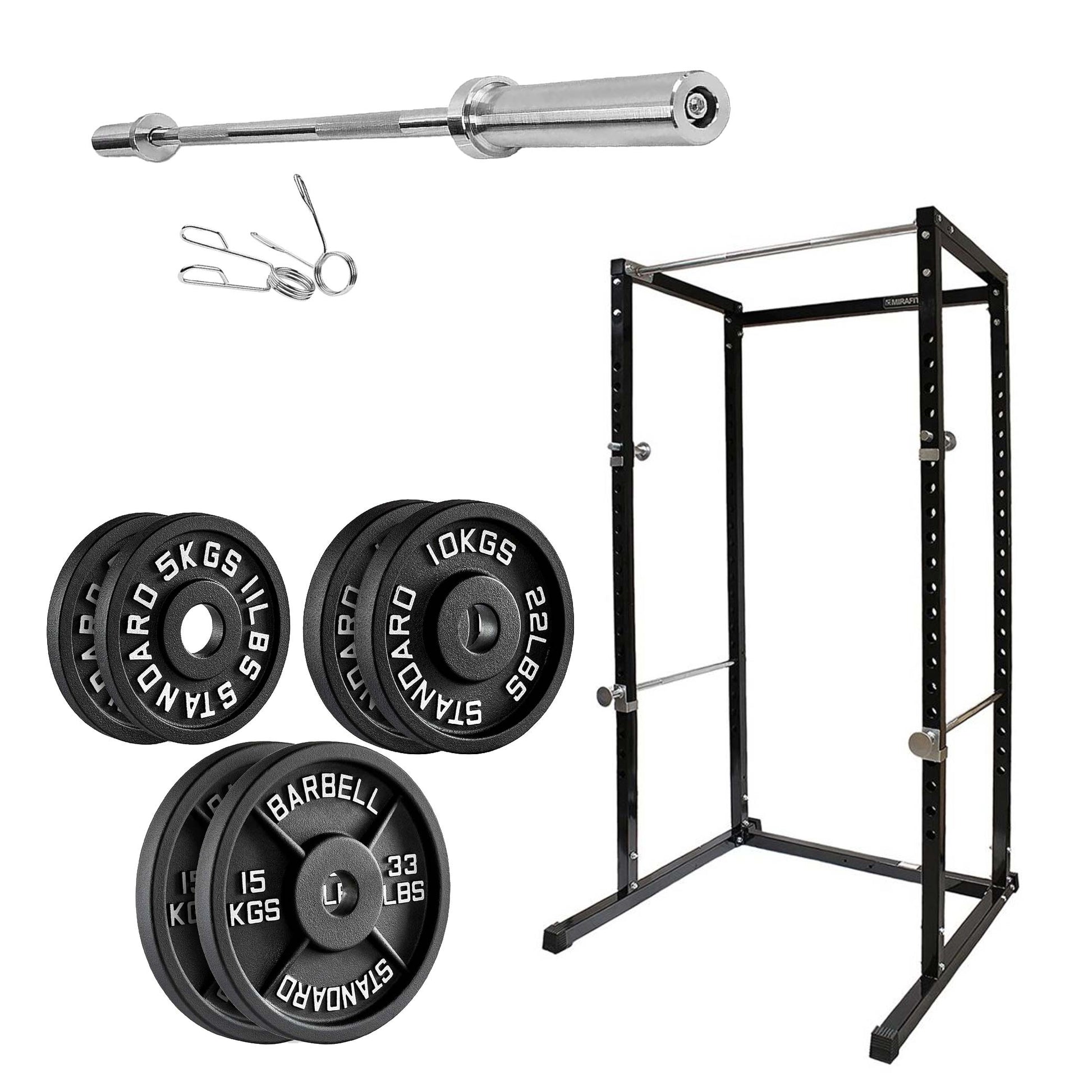 Adjustable Heavy‑Duty G100 Power Rack Squat Cage with Pull‑Up Bar – Steel Frame, Multi‑Positional J‑Hooks, Compact Strength Training for Home Gym
