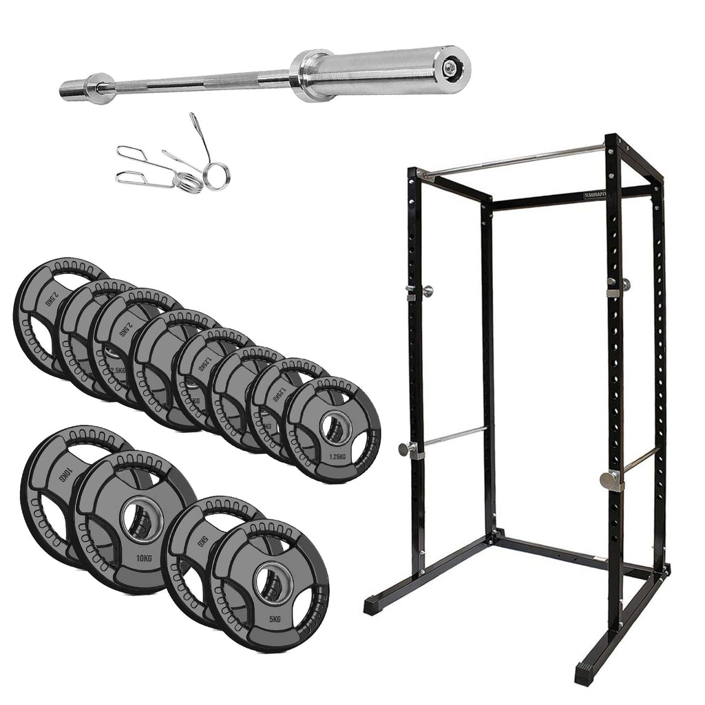 Adjustable Heavy‑Duty G100 Power Rack Squat Cage with Pull‑Up Bar – Steel Frame, Multi‑Positional J‑Hooks, Compact Strength Training for Home Gym