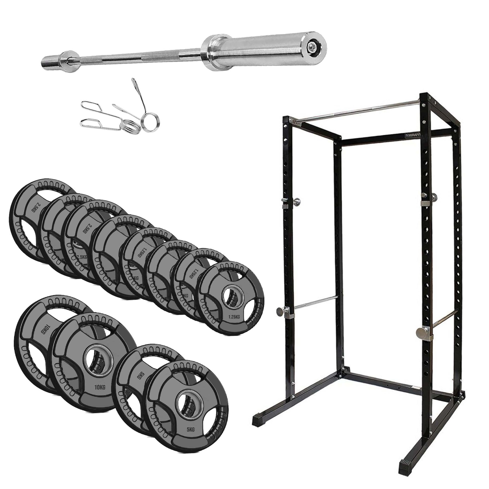 Adjustable Heavy‑Duty G100 Power Rack Squat Cage with Pull‑Up Bar – Steel Frame, Multi‑Positional J‑Hooks, Compact Strength Training for Home Gym