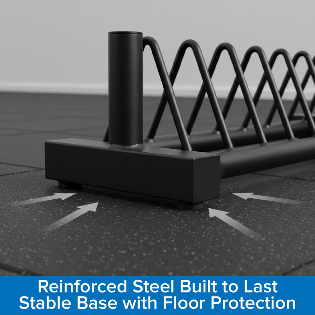 Horizontal Weight Plate Rack – Heavy-Duty Steel Storage Stand for Olympic & Standard Plates, Portable Home Gym Organizer, Rolling Barbell Holder