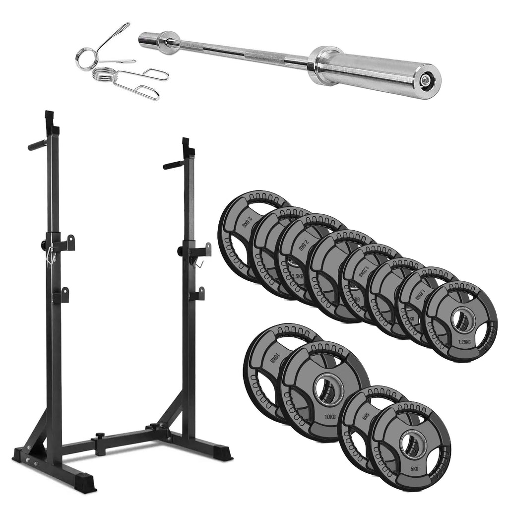Adjustable Heavy-Duty Half Squat Rack with Dip Station & Spotters, 200KG Max Load, Steel Frame for Strength Training – Home Gym Essential