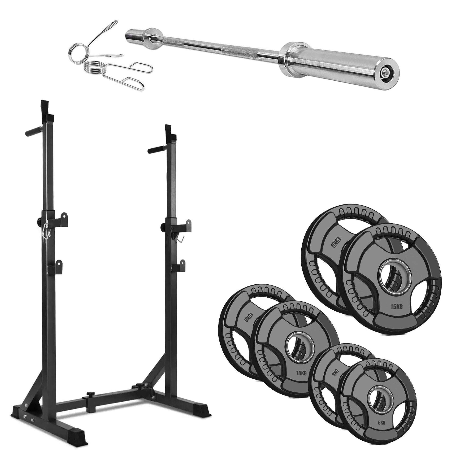 Adjustable Heavy-Duty Half Squat Rack with Dip Station & Spotters, 200KG Max Load, Steel Frame for Strength Training – Home Gym Essential