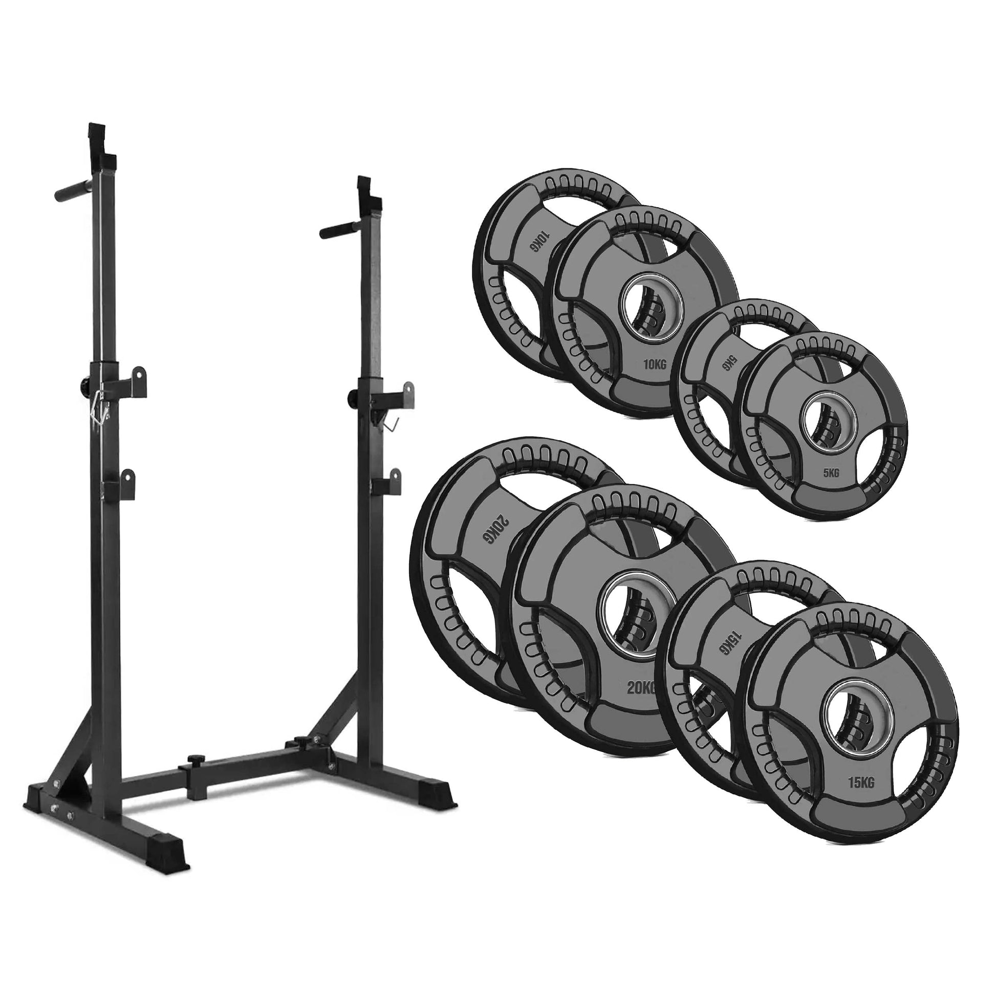Adjustable Heavy-Duty Half Squat Rack with Dip Station & Spotters, 200KG Max Load, Steel Frame for Strength Training – Home Gym Essential
