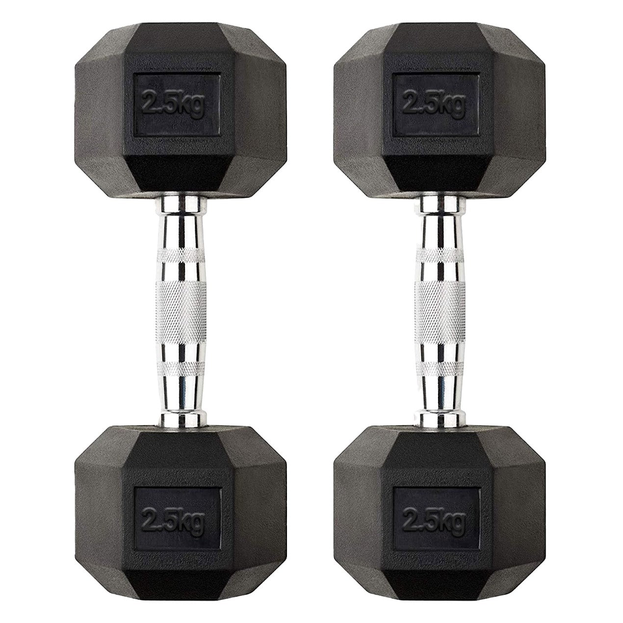 Hex Dumbbell Set 2.5kg–60kg – Rubber-Coated Anti-Roll Weights with Steel Handles – Dumbbell Pairs & Rack Bundles for Home & Commercial Gym Use