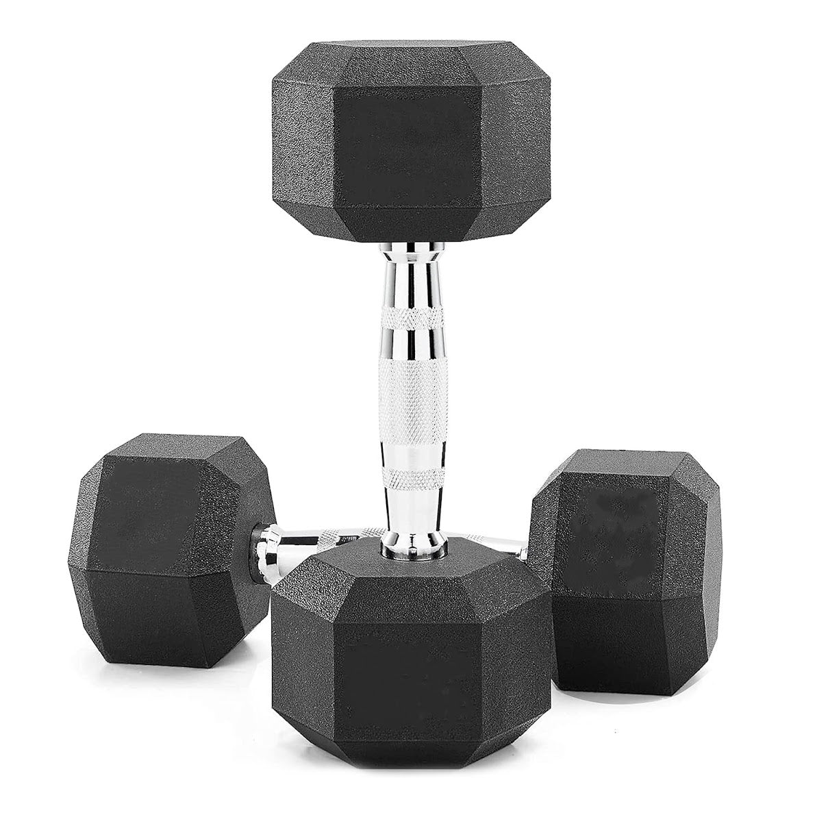 Hex Dumbbell Set 2.5kg–60kg – Rubber-Coated Anti-Roll Weights with Steel Handles – Dumbbell Pairs & Rack Bundles for Home & Commercial Gym Use