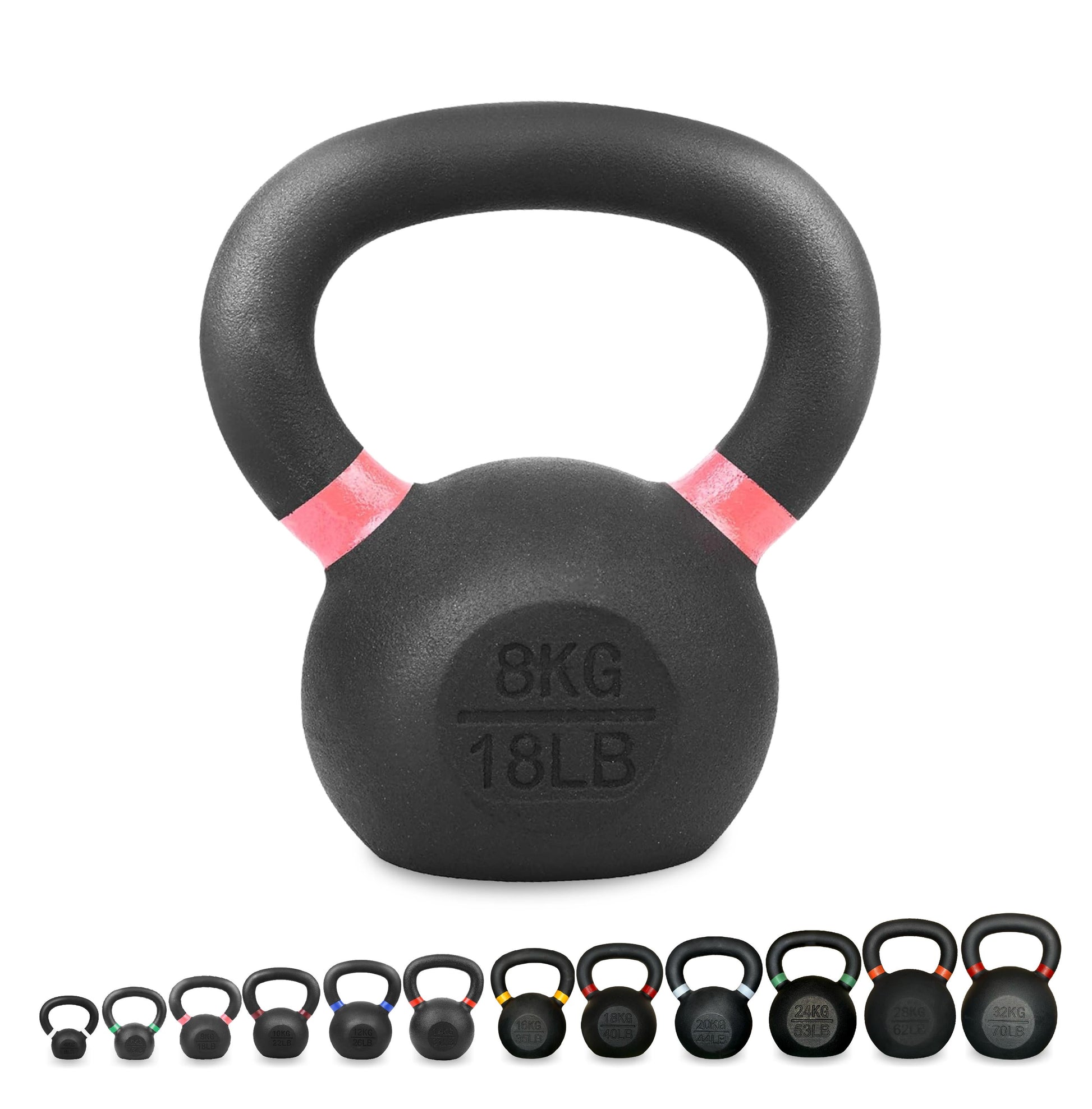 Heavy-Duty Cast Iron Kettlebell – Durable Matte Finish, Ergonomic Handle for Strength Training, Compact Home Gym Essential