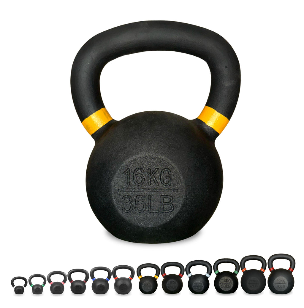 Heavy-Duty Cast Iron Kettlebell – Durable Matte Finish, Ergonomic Handle for Strength Training, Compact Home Gym Essential
