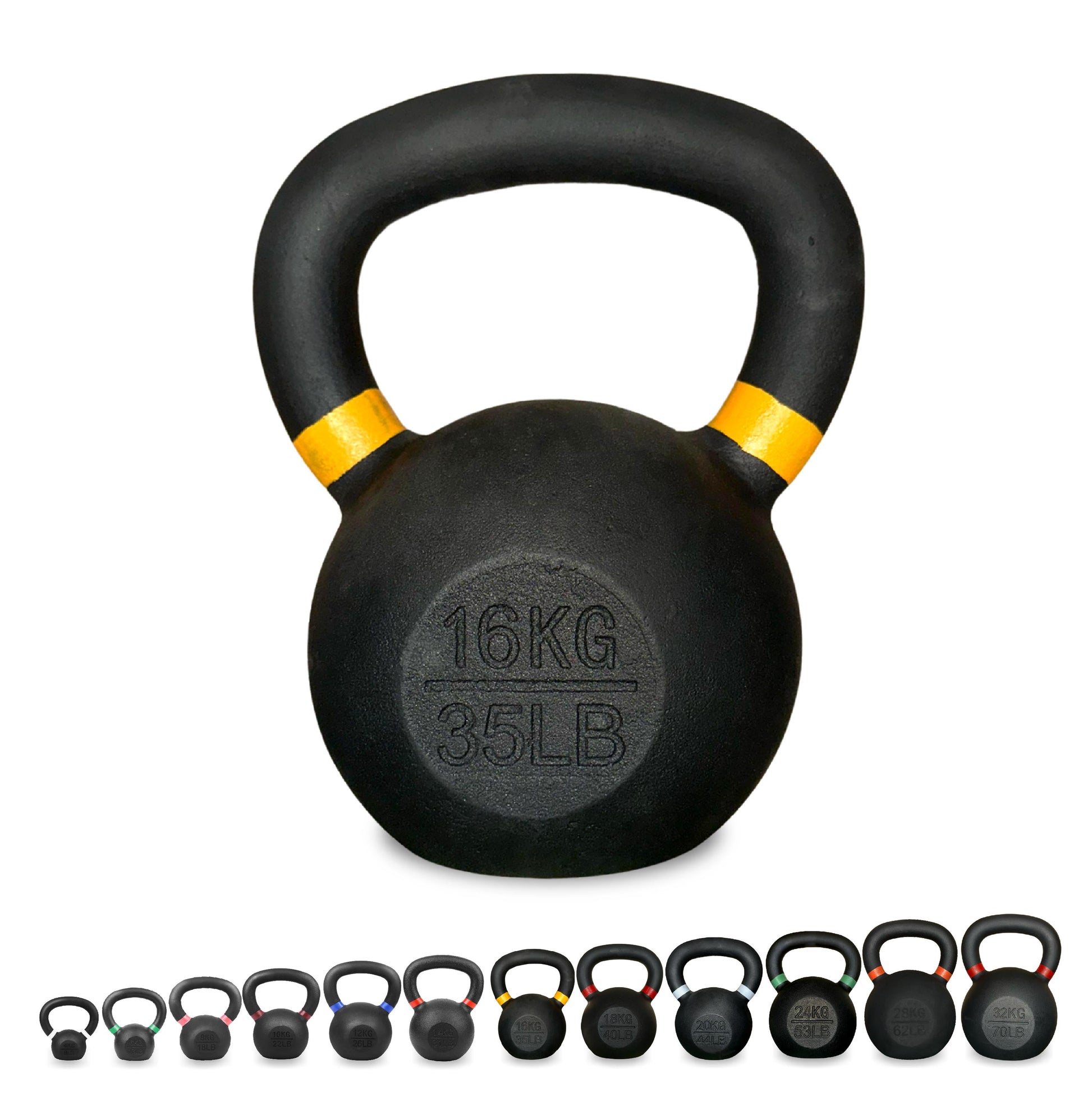Heavy-Duty Cast Iron Kettlebell – Durable Matte Finish, Ergonomic Handle for Strength Training, Compact Home Gym Essential