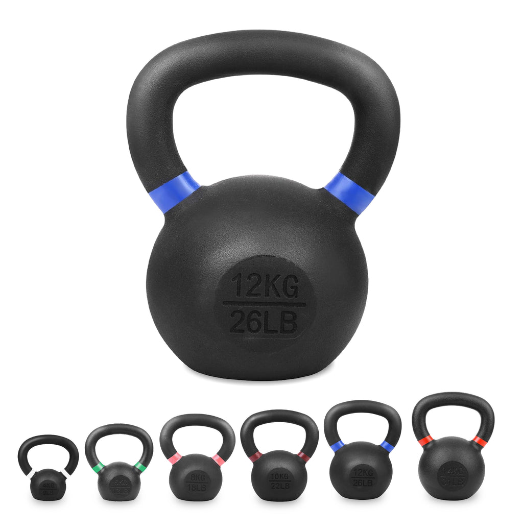 Heavy-Duty Cast Iron Kettlebell – Durable Matte Finish, Ergonomic Handle for Strength Training, Compact Home Gym Essential