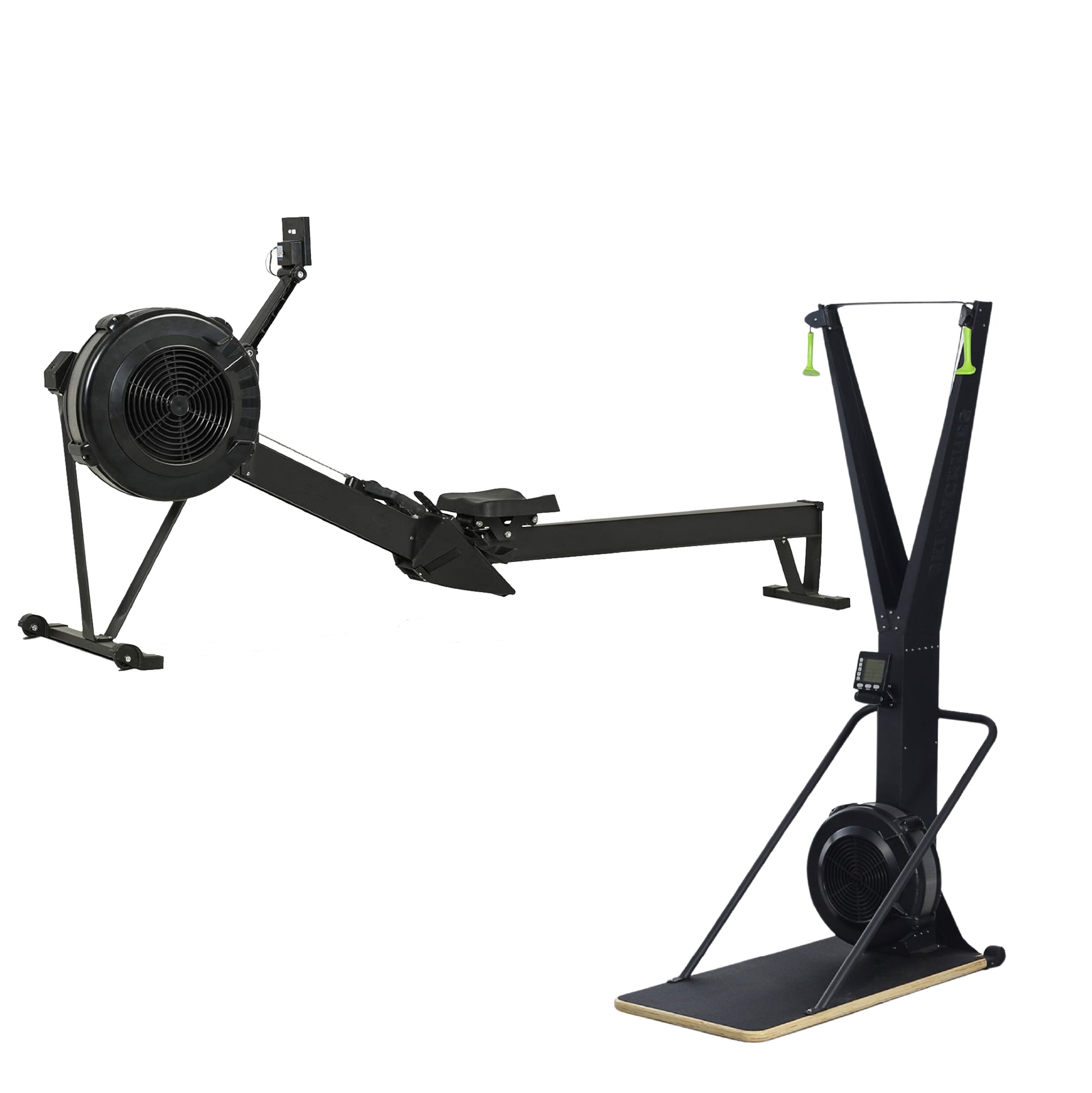 Ski Exercise Machine & Air Resistance Rowing Machine, Foldable Home Gym Rower, Silent Mag-Air, Adjustable Resistance, Cardio & Strength Training