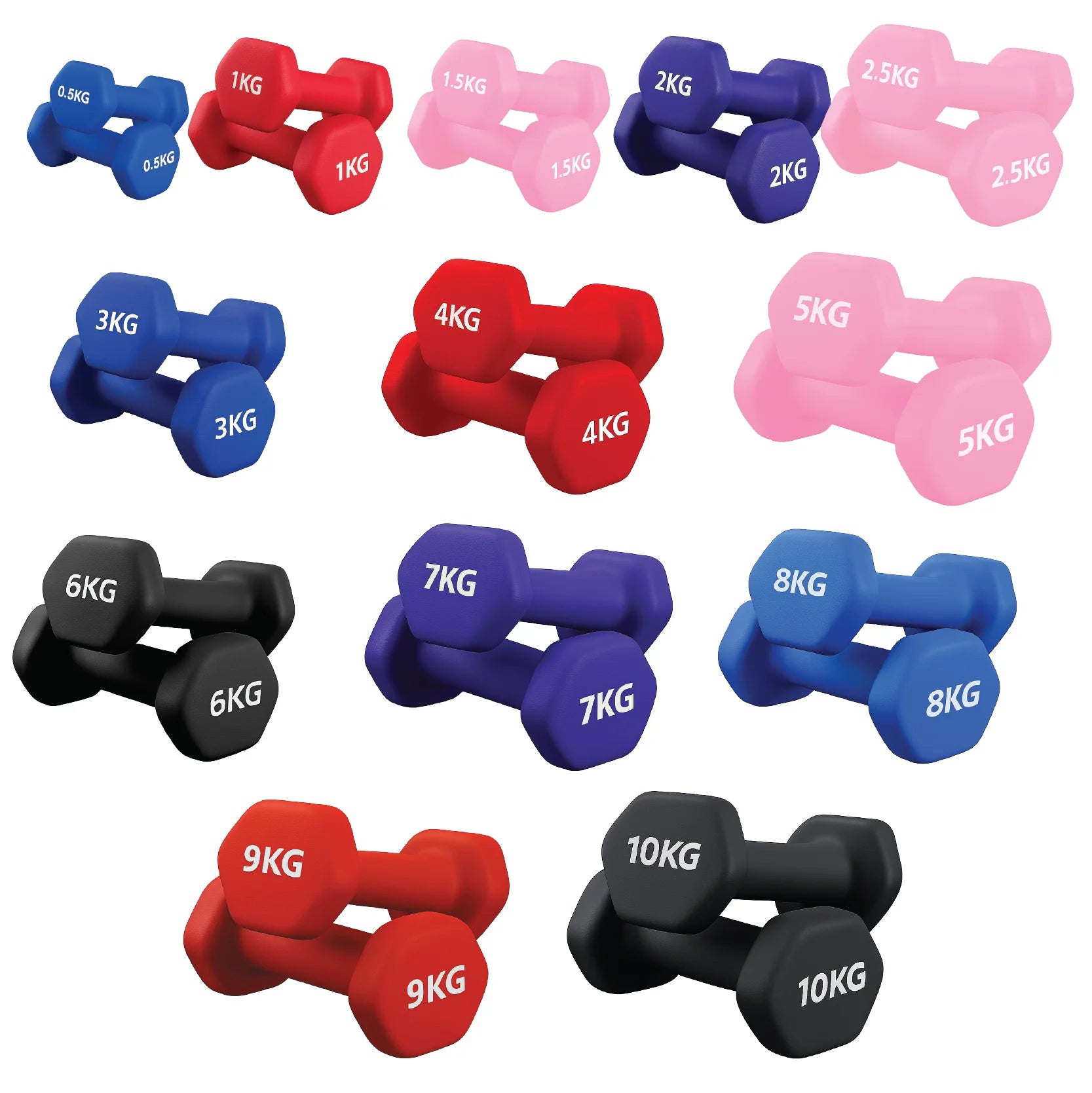 Neoprene Dumbbell Pairs