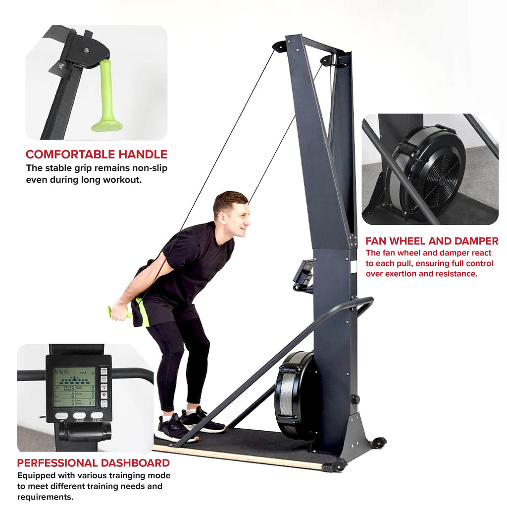 Indoor Ski Cross Trainer – Full-Body Ski Machine with LED Display | High-Intensity Cardio & Strength Equipment for Home Gym