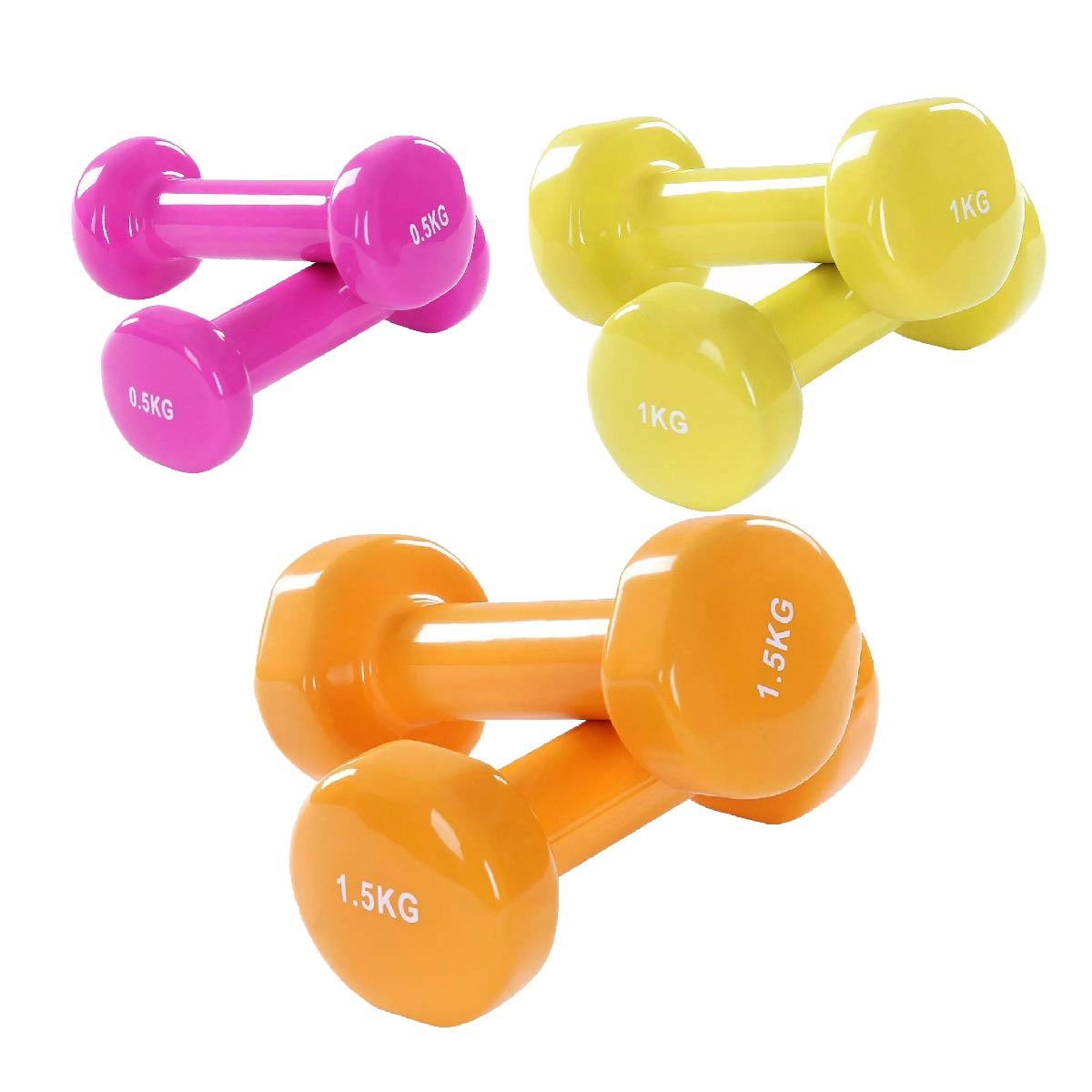 Neoprene‑Coated Vinyl Dumbbell Hand Weights – Color‑Coded, Anti‑Roll, Ergonomic Grip – Home Gym Strength & Toning