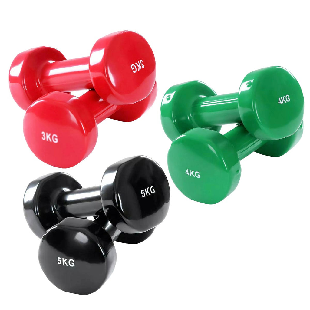 Neoprene‑Coated Vinyl Dumbbell Hand Weights – Color‑Coded, Anti‑Roll, Ergonomic Grip – Home Gym Strength & Toning