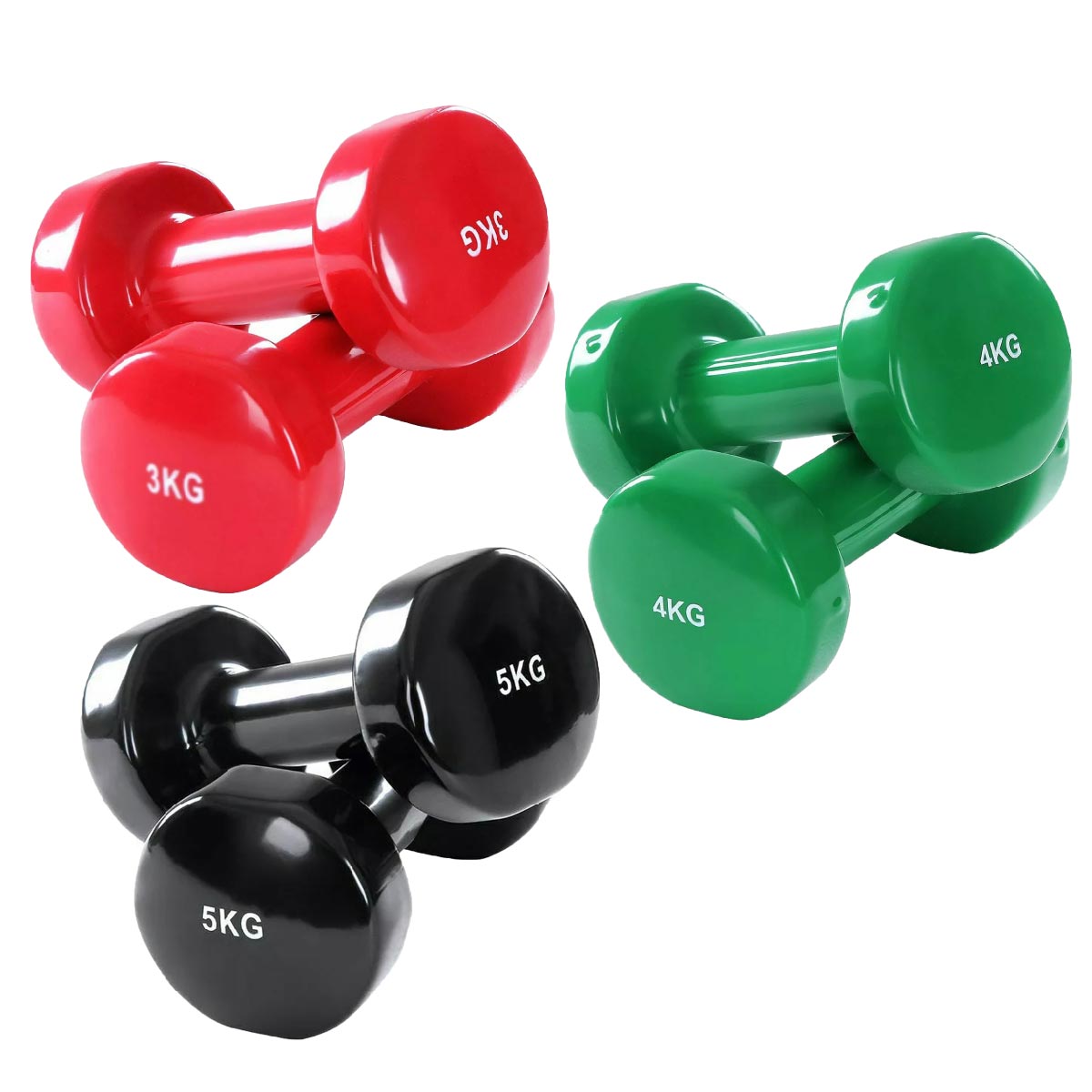 Neoprene‑Coated Vinyl Dumbbell Hand Weights – Color‑Coded, Anti‑Roll, Ergonomic Grip – Home Gym Strength & Toning