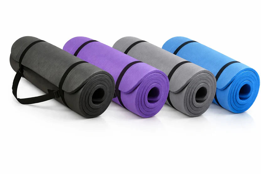 Extra Thick NBR Foam Yoga Mat – 10 mm Non‑Slip Eco-Friendly Exercise & Pilates Mat with Carry Strap – Cushioned Support for Home Gym & Fitness Studio