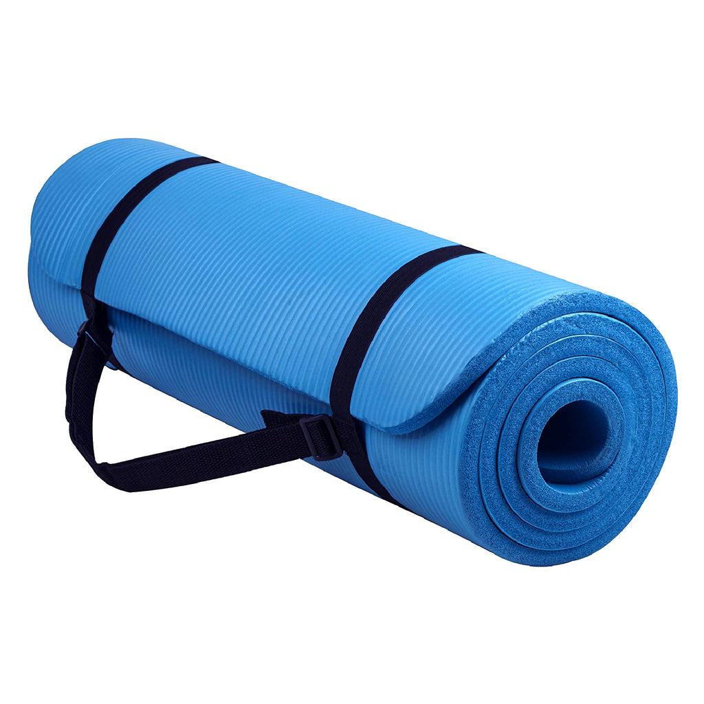 Extra Thick NBR Foam Yoga Mat – 10 mm Non‑Slip Eco-Friendly Exercise & Pilates Mat with Carry Strap – Cushioned Support for Home Gym & Fitness Studio