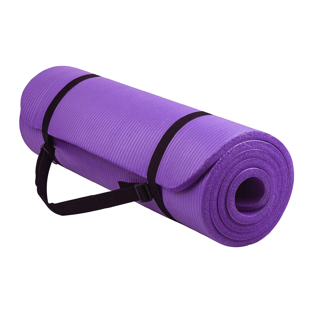 Extra Thick NBR Foam Yoga Mat – 10 mm Non‑Slip Eco-Friendly Exercise & Pilates Mat with Carry Strap – Cushioned Support for Home Gym & Fitness Studio