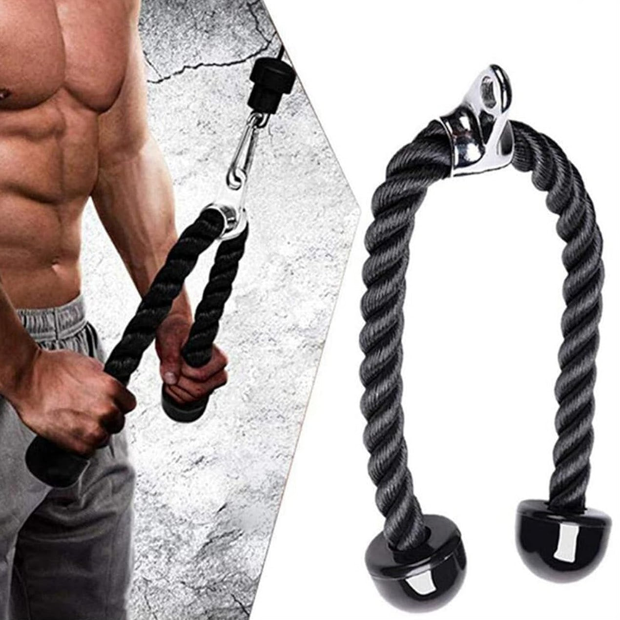 Multi Grip Steel Bars Rope and Cable Machine Attachments – Handles for Focused Strength Training Space Saving Home Gym Kit Heavy Duty Construction
