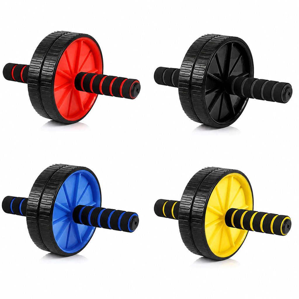 Double‑Wheel Ab Roller with Extra‑Thick Knee Pad – Ergonomic Non‑Slip Grips, Dual Stability Wheels for Core Strength Training – Compact Home Gym Essential