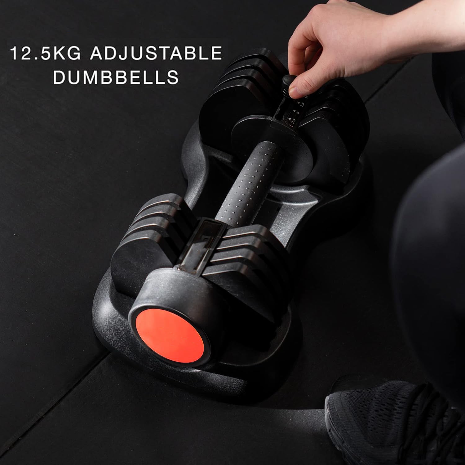 Adjustable Dumbbells 5‑in‑1 (2.5–12.5 kg Each), Compact Weights with Safety Lock – Full‑Body Strength Training for Home Gym