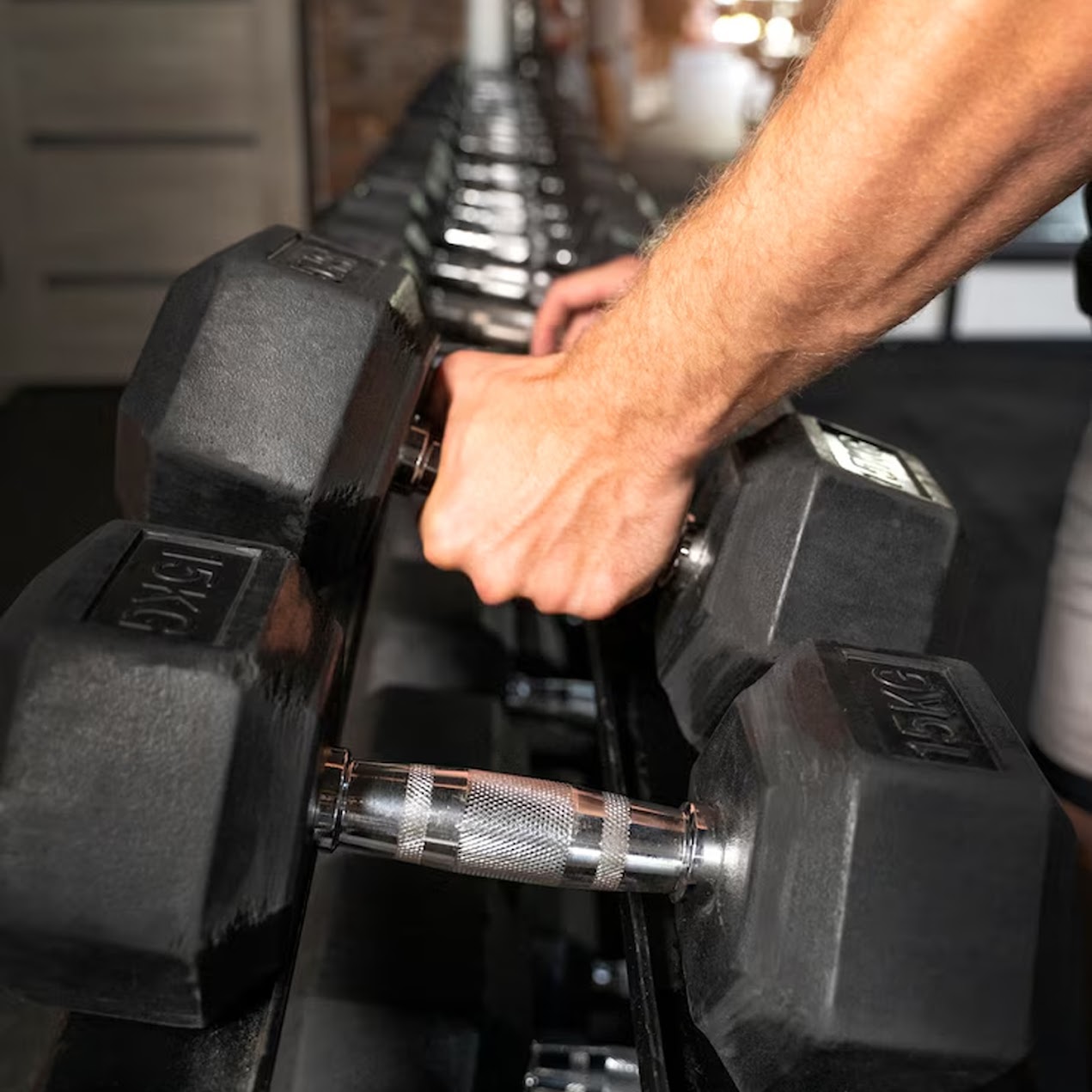 Hex Dumbbell Set 2.5kg–60kg – Rubber-Coated Anti-Roll Weights with Steel Handles – Dumbbell Pairs & Rack Bundles for Home & Commercial Gym Use