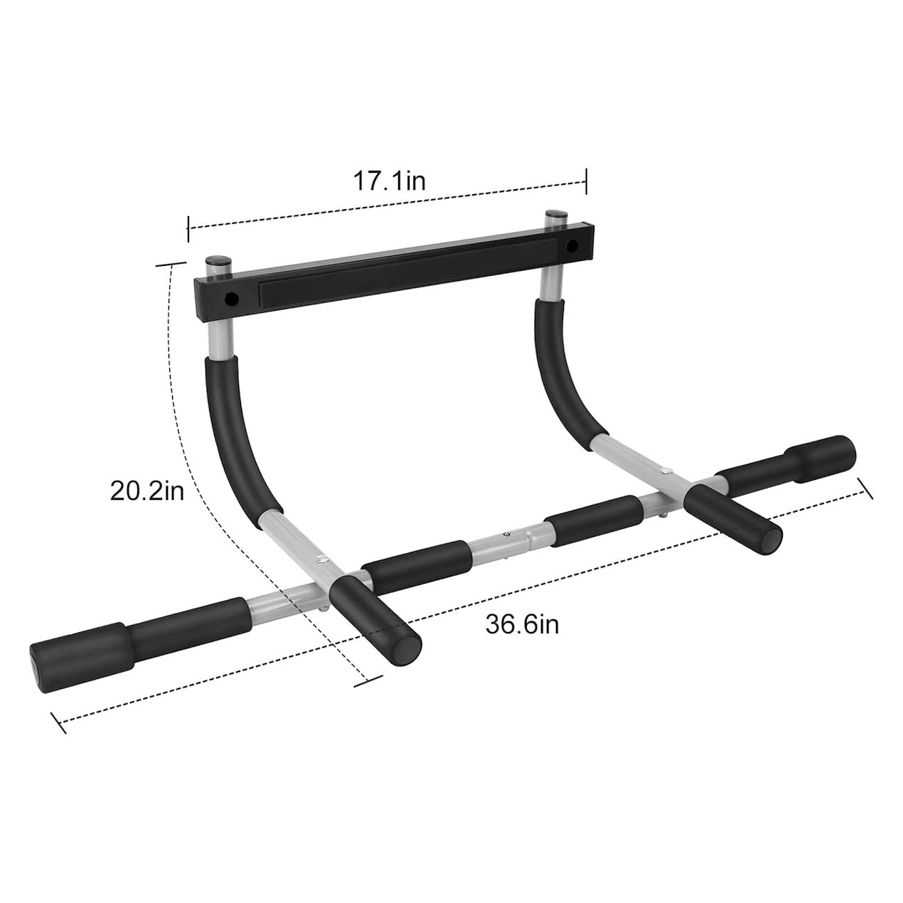 Adjustable Heavy‑Duty Door Pull‑Up Bar – Steel, No‑Screw Clamp, Foam Grip – Upper Body & Core Strength Training for Home Gym