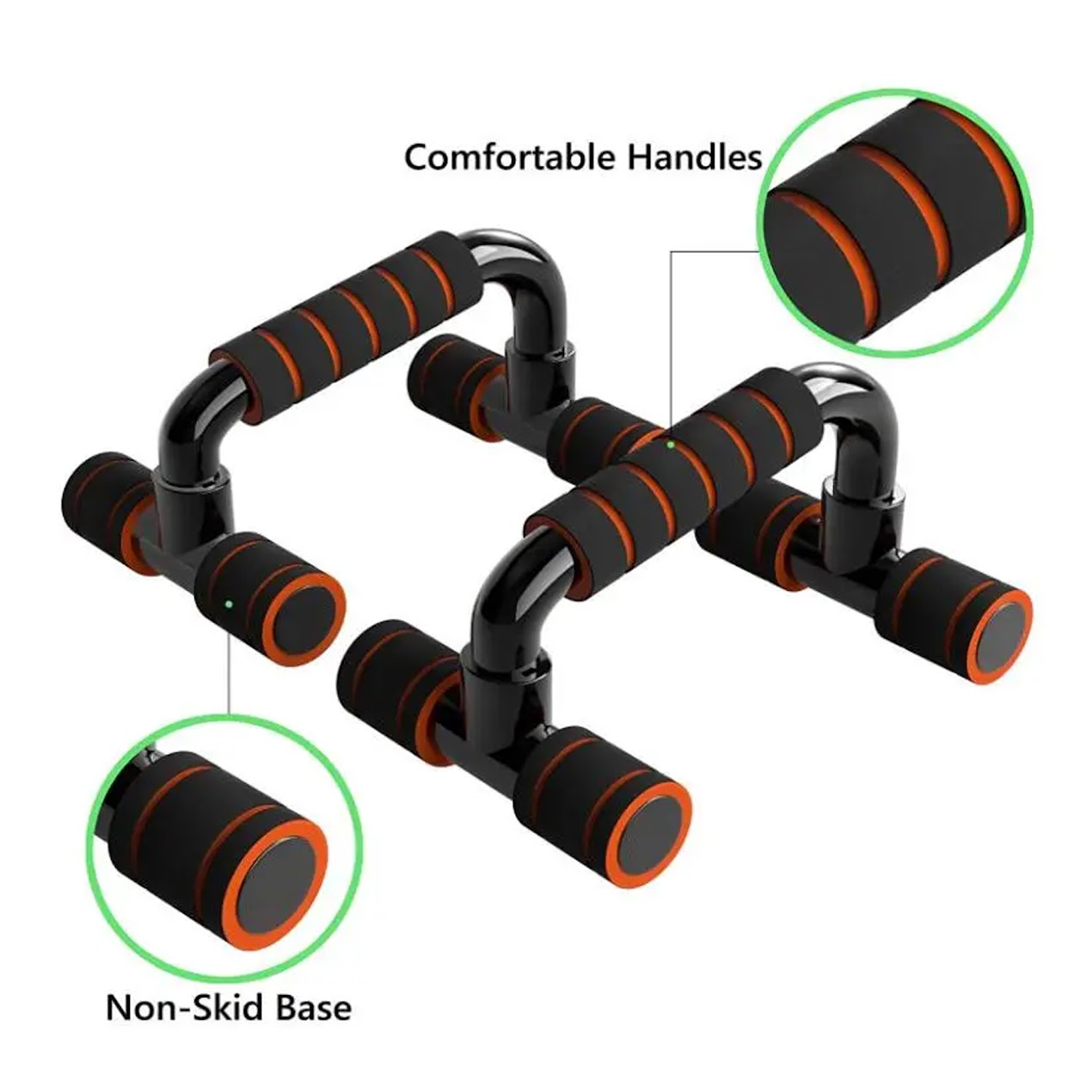 Premium Push-Up Bars with Wrist Friendly Design Deep Range Motion for Chest Shoulders and Triceps Compact Home Gym Essential