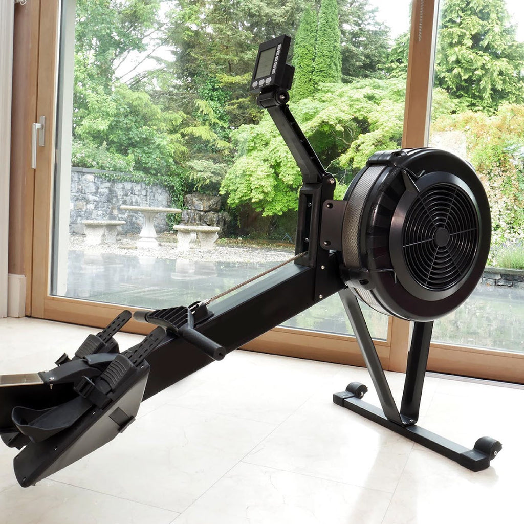 Air‑Resistance Rowing Machine, Foldable Aluminum Frame, Smart Display & Ergonomic Seat – Quiet Home Gym Rower, 10 Resistance Levels