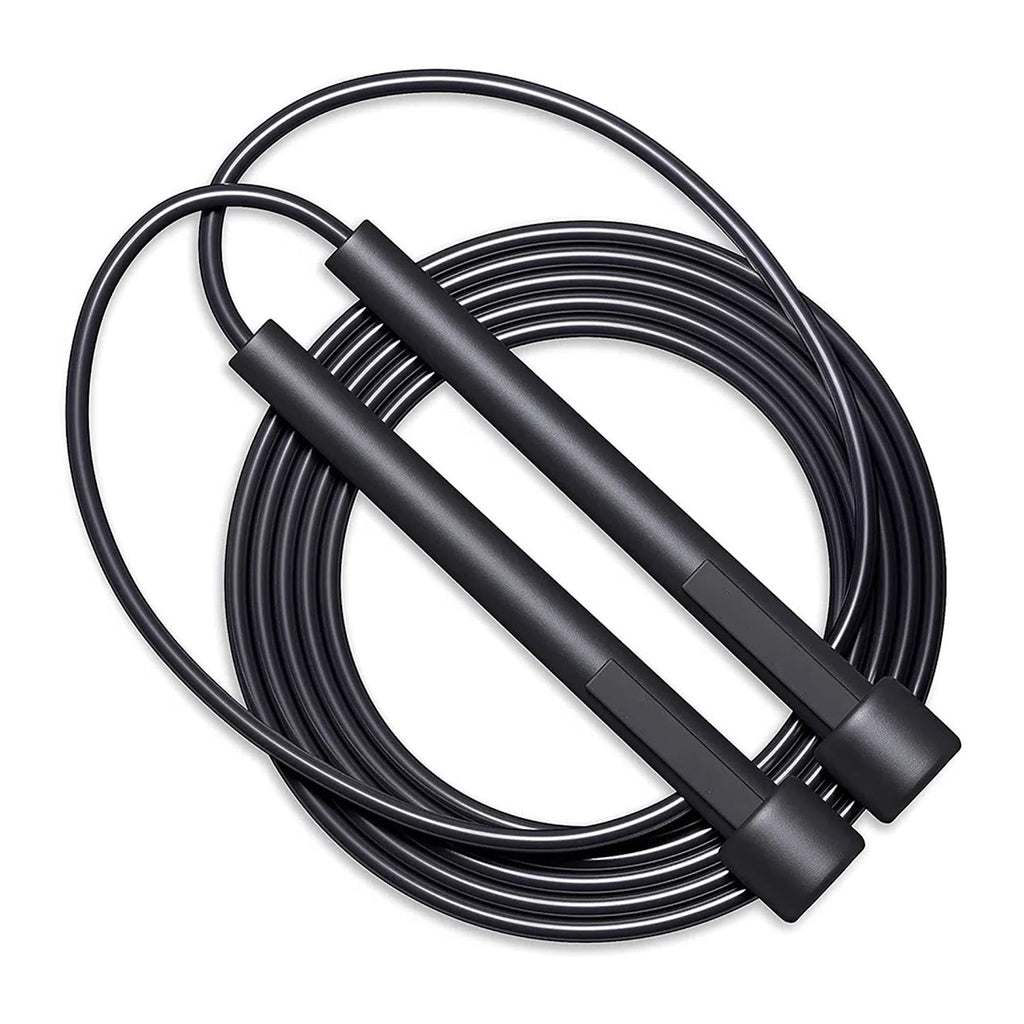 Adjustable Black Skipping Rope – Durable Coated Cable & Non‑Slip Handles – Adjustable Cardio Fitness Jump Rope for Home Gym & Cardio Workouts