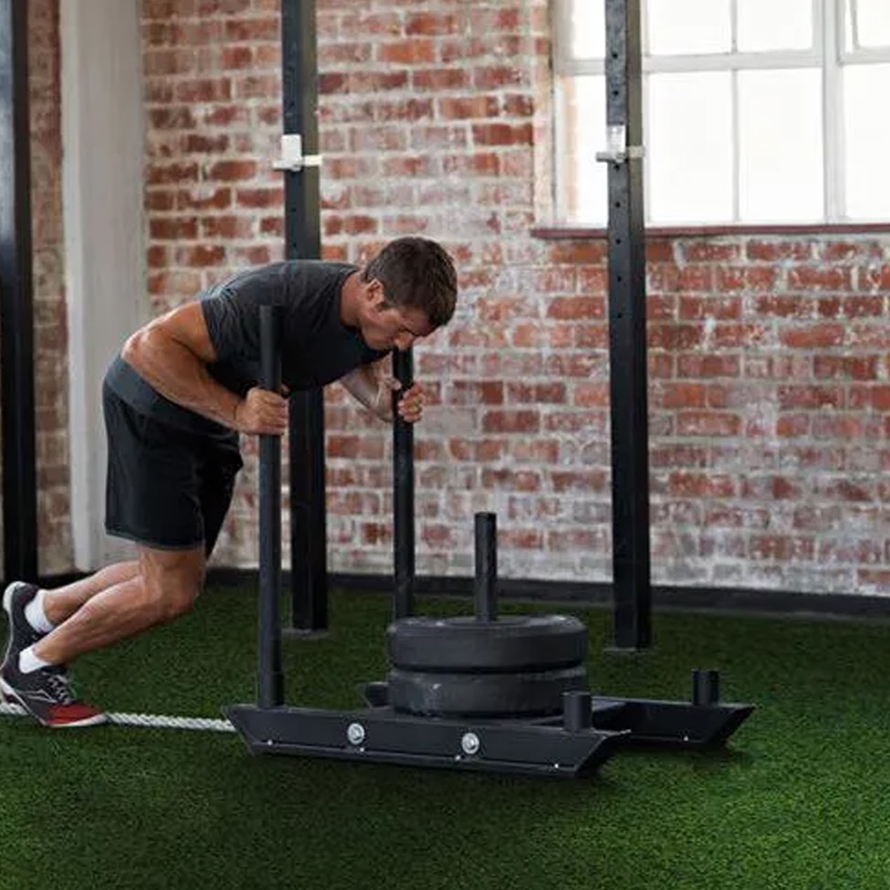 10 m Heavy‑Duty Sprint Training Mat & Steel Weight Sledge Combo – Numbered Markings, Home Gym Speed & Strength Gear