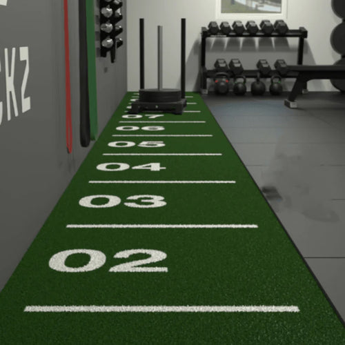 10 m Heavy‑Duty Sprint Training Mat & Steel Weight Sledge Combo – Numbered Markings, Home Gym Speed & Strength Gear