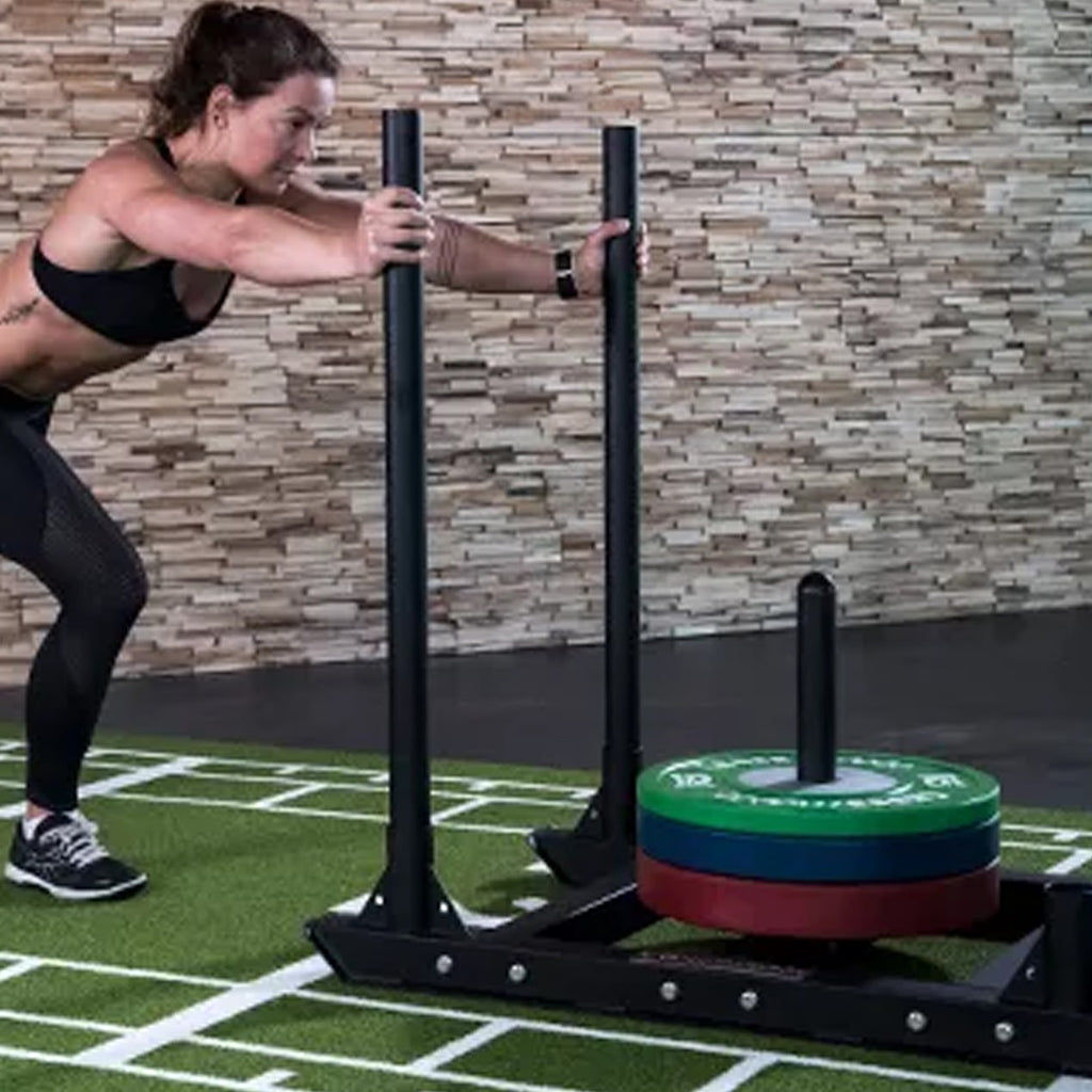 10 m Heavy‑Duty Sprint Training Mat & Steel Weight Sledge Combo – Numbered Markings, Home Gym Speed & Strength Gear