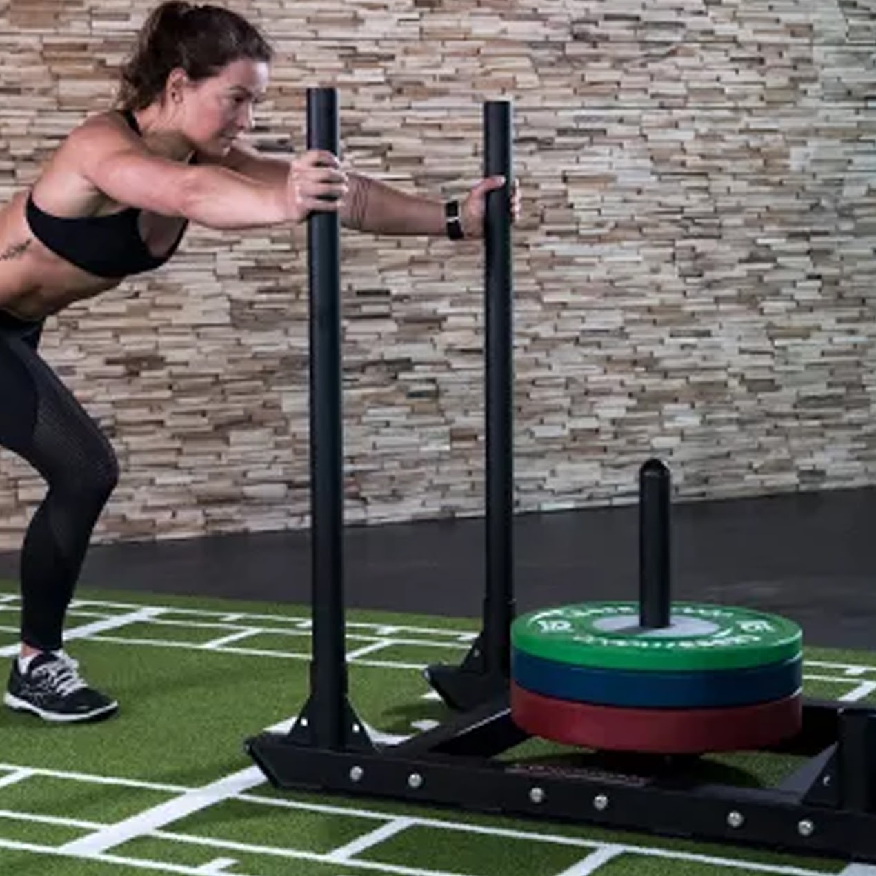 10 m Heavy‑Duty Sprint Training Mat & Steel Weight Sledge Combo – Numbered Markings, Home Gym Speed & Strength Gear