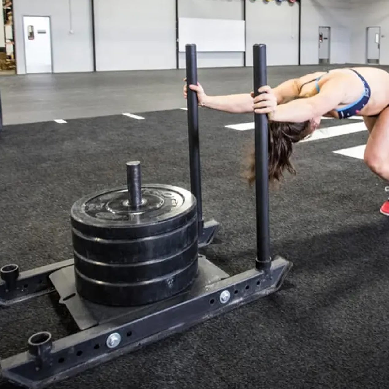 10 m Heavy‑Duty Sprint Training Mat & Steel Weight Sledge Combo – Numbered Markings, Home Gym Speed & Strength Gear