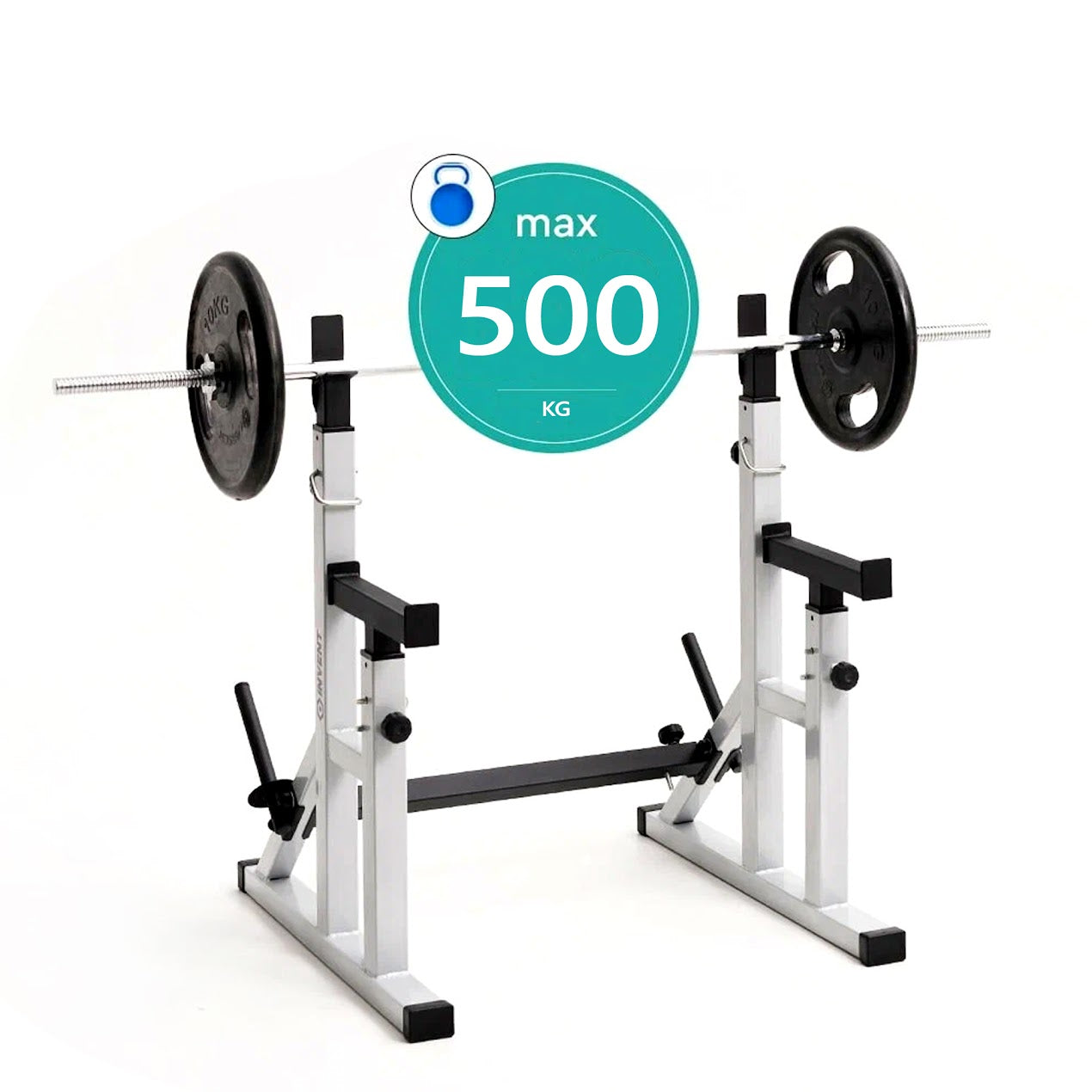 Bench Press Rack 2.0 & Adjustable Squat – 400 kg Steel Frame, Multi‑Height, Dip Handles, Compact Home Gym Power Rack