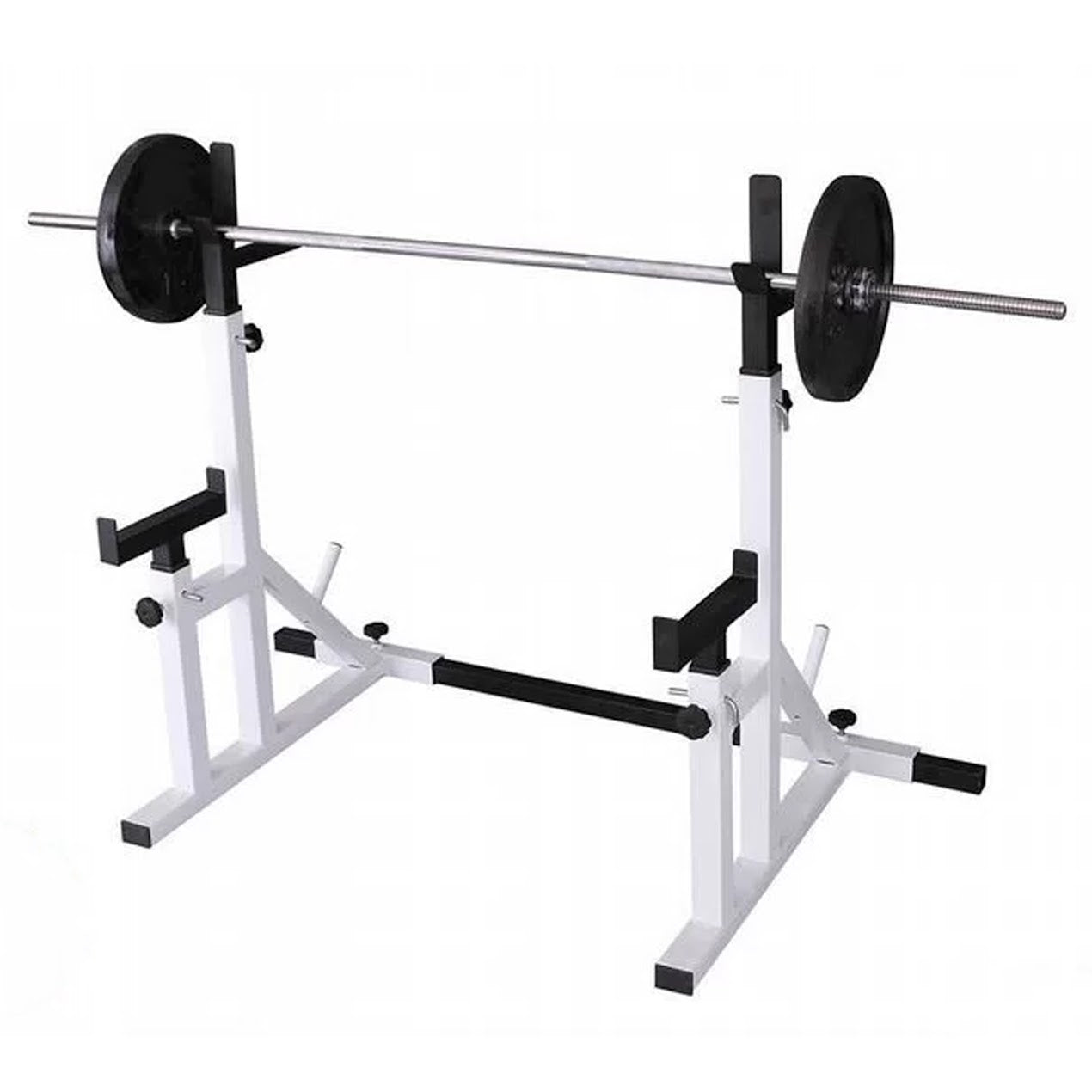 Bench Press Rack 2.0 & Adjustable Squat – 400 kg Steel Frame, Multi‑Height, Dip Handles, Compact Home Gym Power Rack