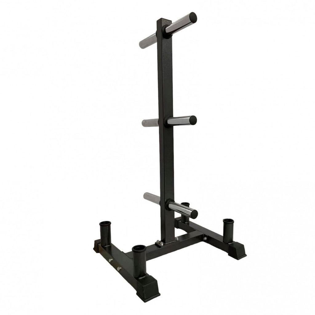 Heavy‑Duty 3‑Tier Olympic Weight Tree & Bar Stand – Powder‑Coated Steel, 200 kg Capacity, Scratch‑Resistant – Compact Barbell & Plate Storage for Home Gym