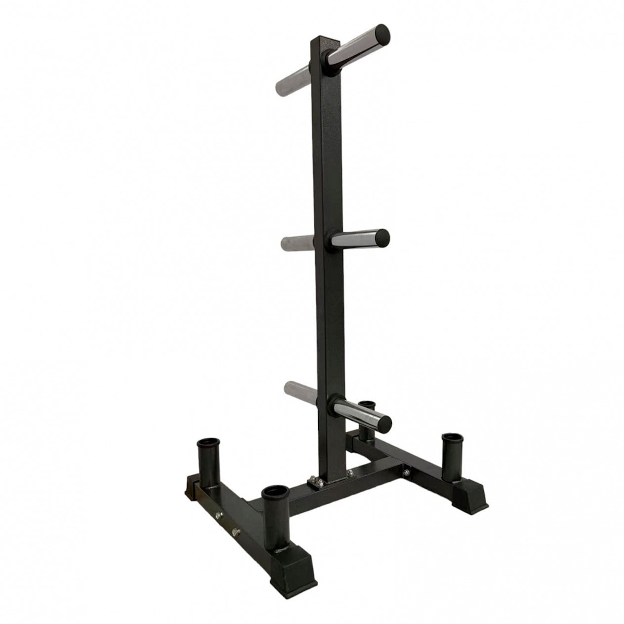 Heavy‑Duty 3‑Tier Olympic Weight Tree & Bar Stand – Powder‑Coated Steel, 200 kg Capacity, Scratch‑Resistant – Compact Barbell & Plate Storage for Home Gym