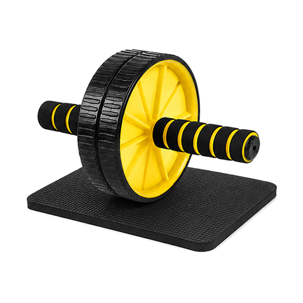 Double‑Wheel Ab Roller with Extra‑Thick Knee Pad – Ergonomic Non‑Slip Grips, Dual Stability Wheels for Core Strength Training – Compact Home Gym Essential